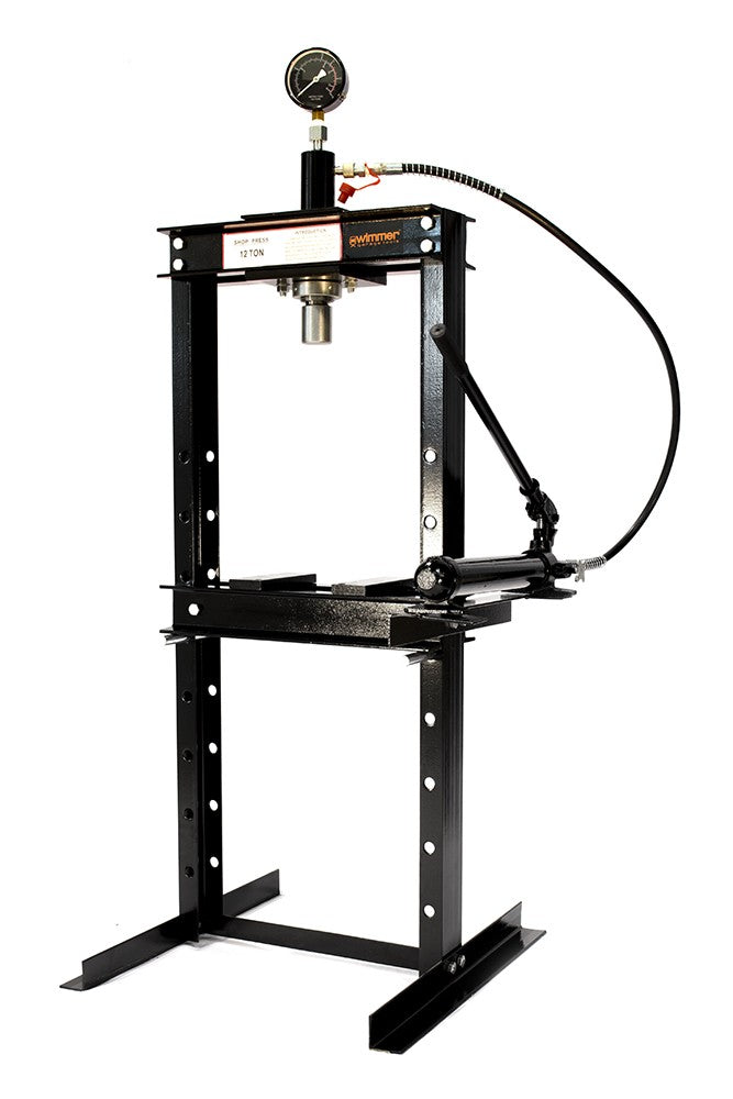 12T Werkstattpresse mit eingebaute Handpumpe und mit Manometer (SP12-2)