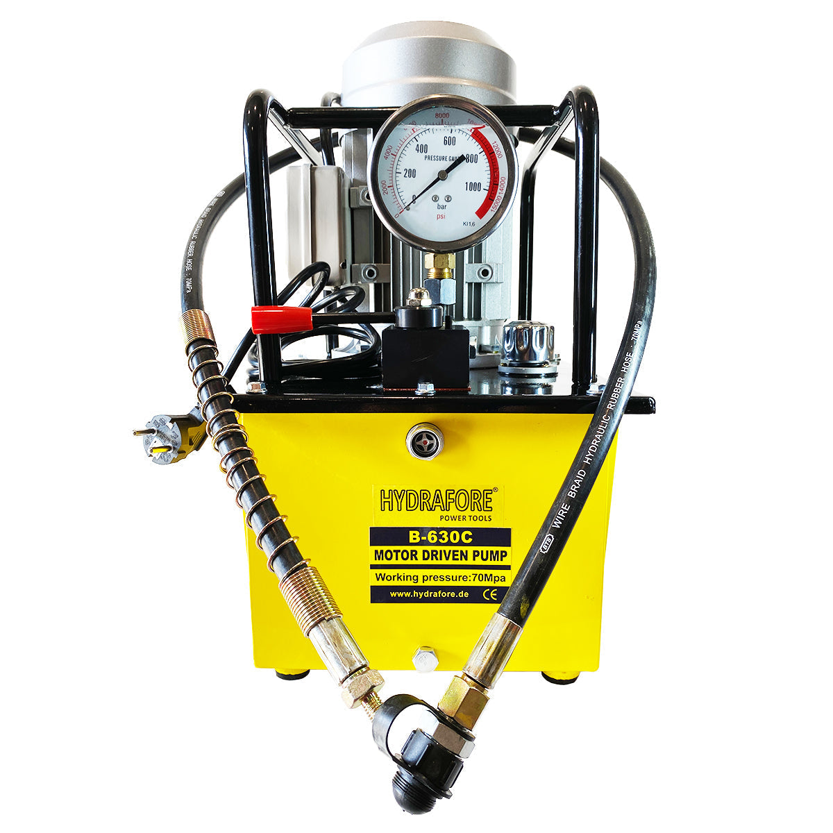 Einfachwirkende Hydraulikpumpe mit man. Ventil (1.5kW/220V/12L) (B-630C-220-2HP-12L)