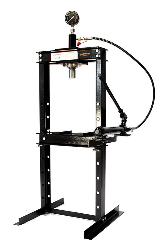 12T Werkstattpresse mit eingebaute Handpumpe und mit Manometer (SP12-2)